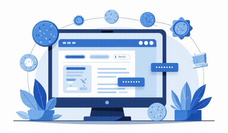 Rappresentazione grafica di diversi tipi di cookie su uno schermo di computer