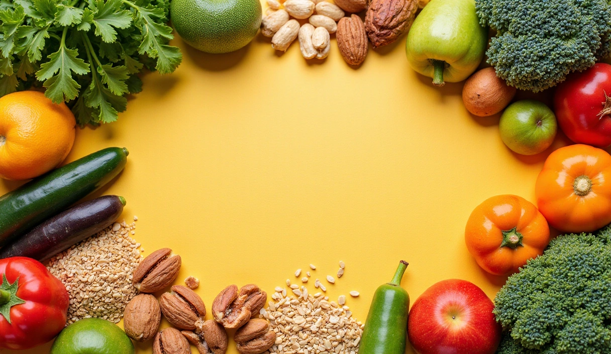 Vari alimenti sani disposti esteticamente, che rappresentano varietà e approccio personalizzato